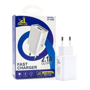 رأس شاحن دريم الأصلي USB 2.1A – (كود 1343)