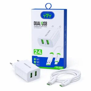 شاحن 777 موديل T-220 بمدخلين USB – (كود 6405)
