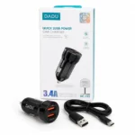 شاحن سيارة دادو الأصلي بمخرجين USB - (كود 3125)